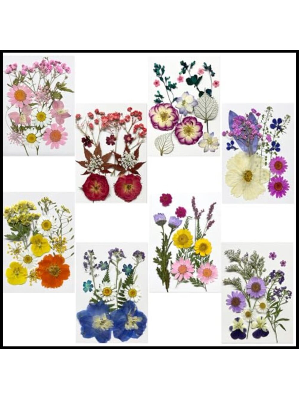 96Pc Dried Pressed Flowers Leaves for Resin Art DIY Crafts Candle Soap